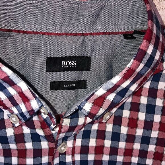 BOSS Black by Hugo Boss | Rod Slim Fit | Blue & Red Checkers | Men’s XL - Picture 6 of 6